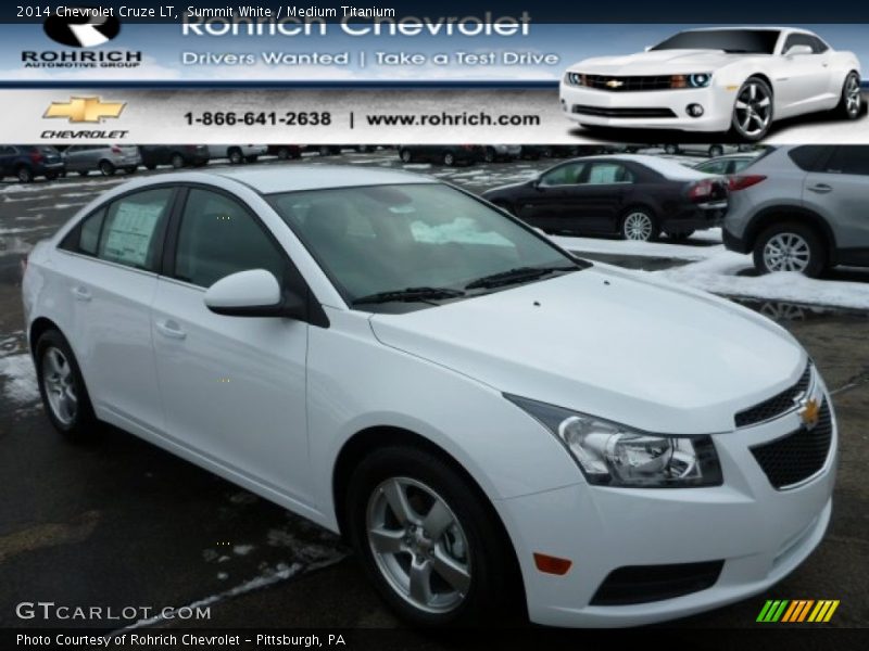 Summit White / Medium Titanium 2014 Chevrolet Cruze LT