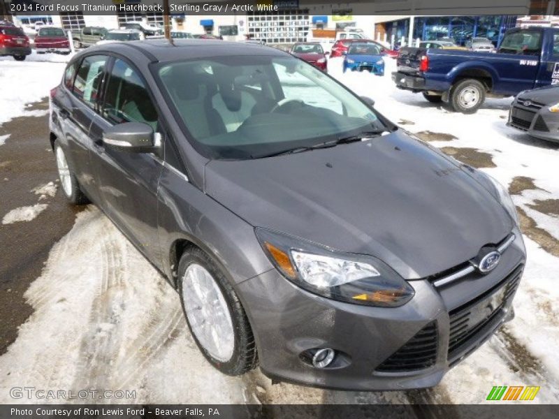 Sterling Gray / Arctic White 2014 Ford Focus Titanium Hatchback