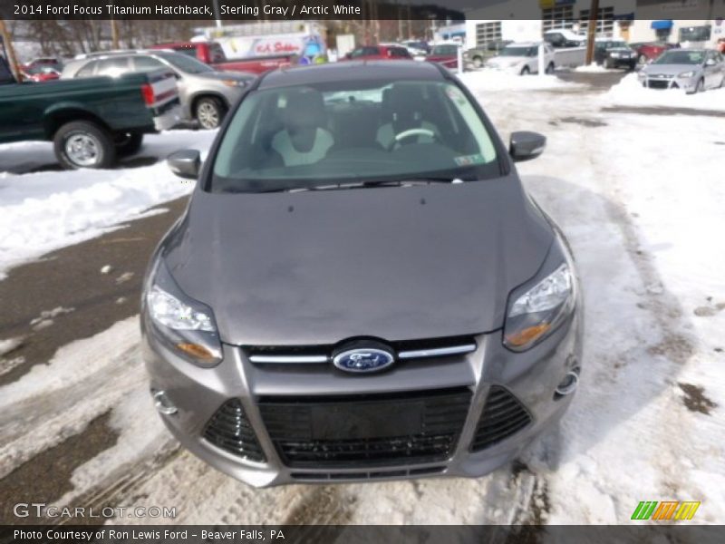 Sterling Gray / Arctic White 2014 Ford Focus Titanium Hatchback