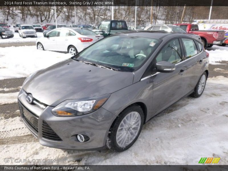 Sterling Gray / Arctic White 2014 Ford Focus Titanium Hatchback