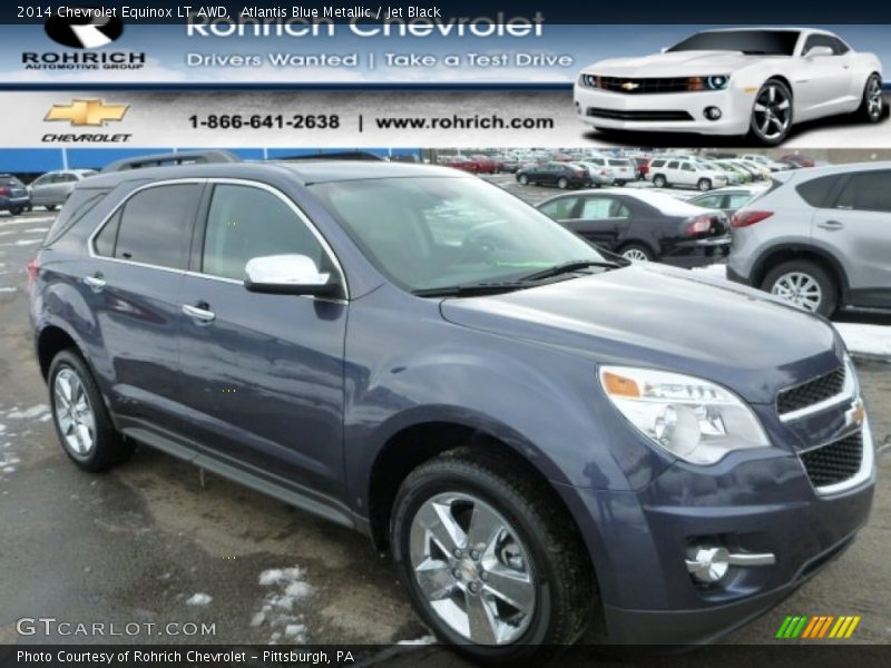 Atlantis Blue Metallic / Jet Black 2014 Chevrolet Equinox LT AWD