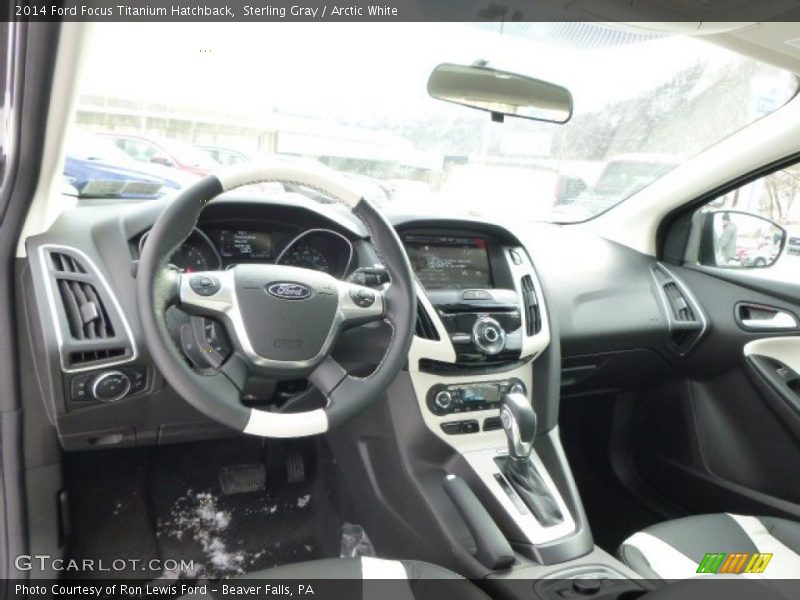 Sterling Gray / Arctic White 2014 Ford Focus Titanium Hatchback