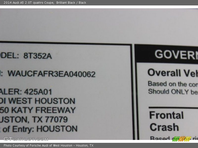 Brilliant Black / Black 2014 Audi A5 2.0T quattro Coupe