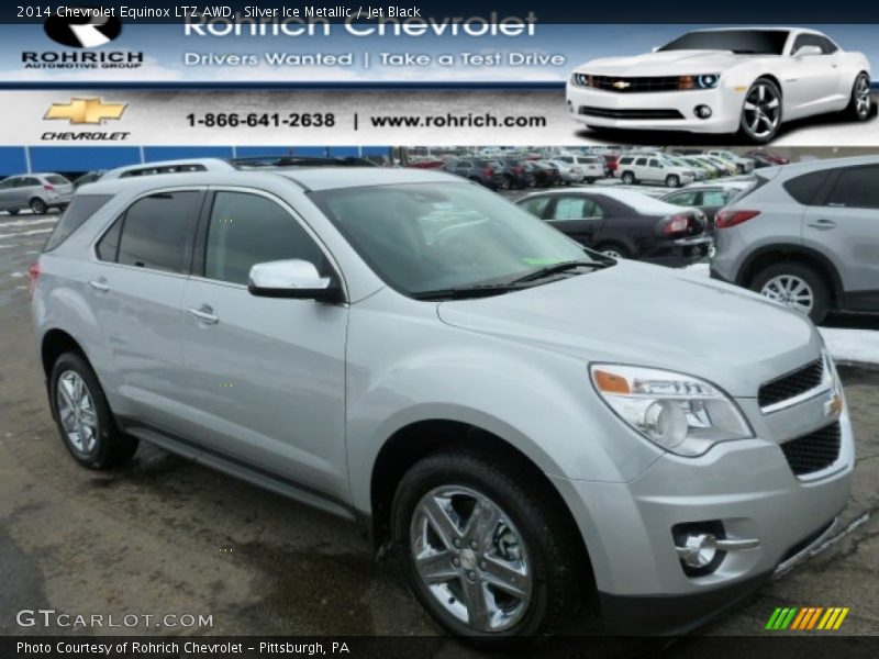 Silver Ice Metallic / Jet Black 2014 Chevrolet Equinox LTZ AWD