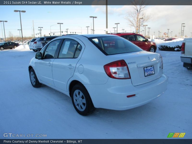 White Water Metallic / Beige 2011 Suzuki SX4 Sedan LE