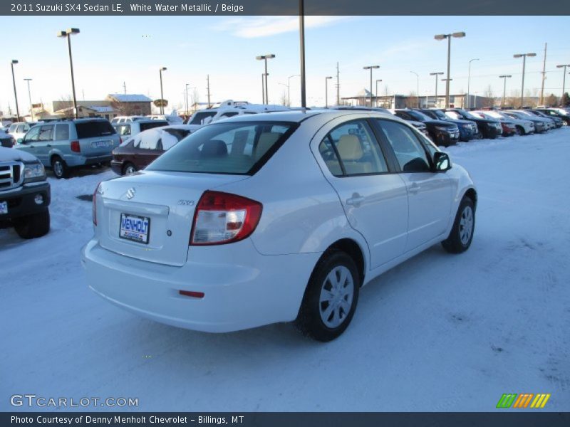 White Water Metallic / Beige 2011 Suzuki SX4 Sedan LE