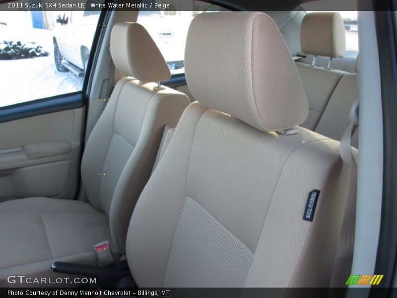 White Water Metallic / Beige 2011 Suzuki SX4 Sedan LE