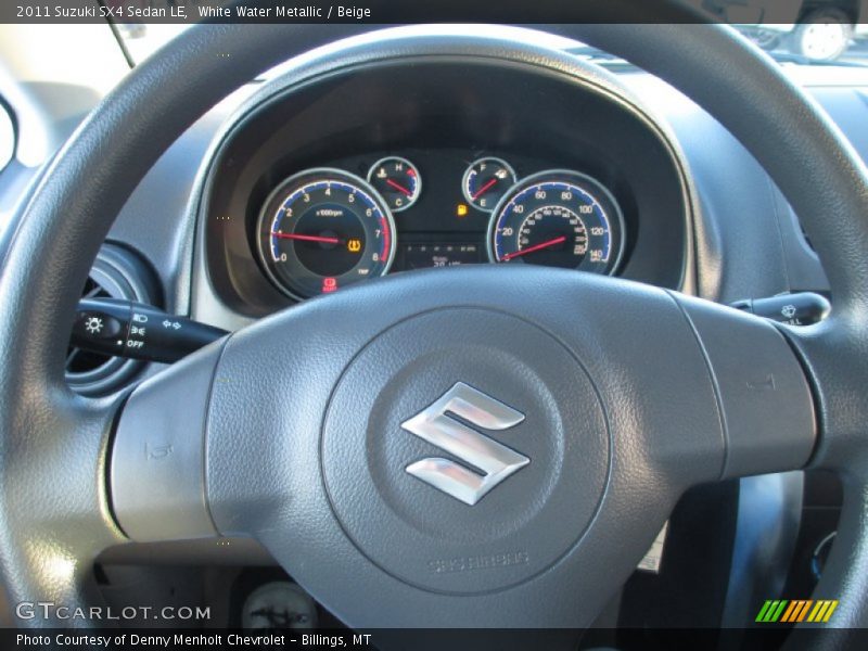 White Water Metallic / Beige 2011 Suzuki SX4 Sedan LE