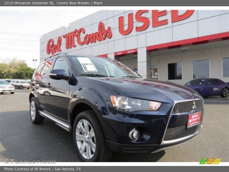 Cosmic Blue Metallic / Black 2010 Mitsubishi Outlander SE
