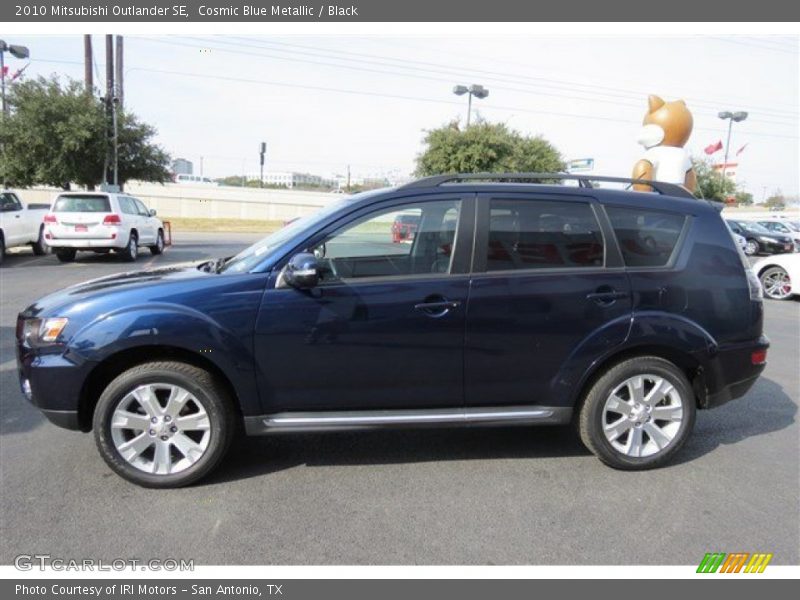 Cosmic Blue Metallic / Black 2010 Mitsubishi Outlander SE