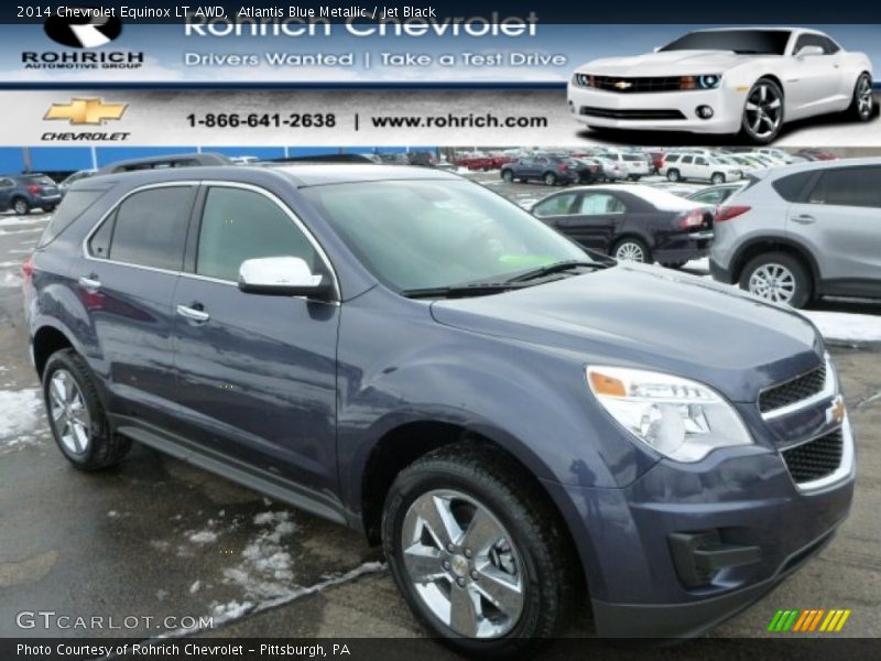 Atlantis Blue Metallic / Jet Black 2014 Chevrolet Equinox LT AWD