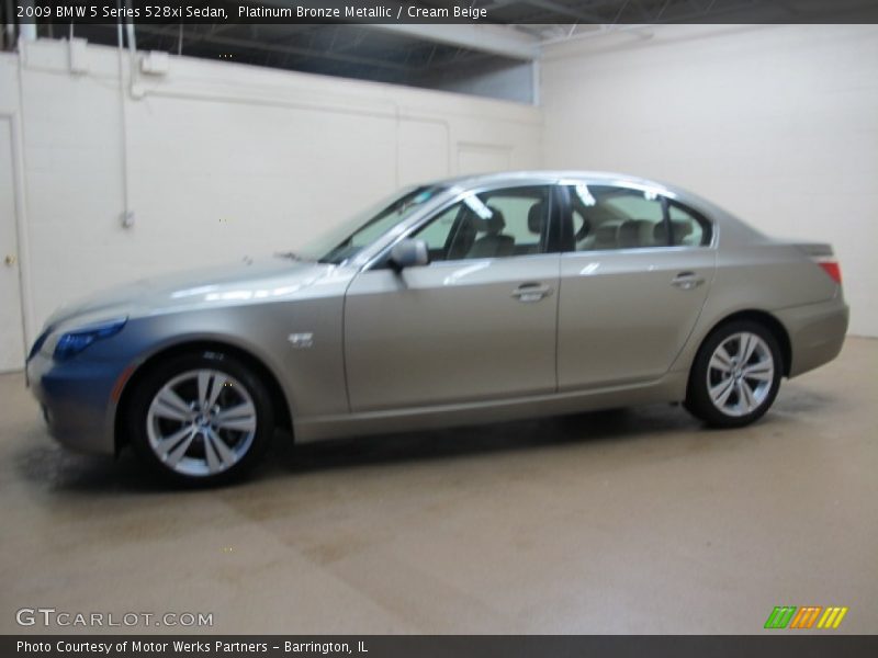 Platinum Bronze Metallic / Cream Beige 2009 BMW 5 Series 528xi Sedan