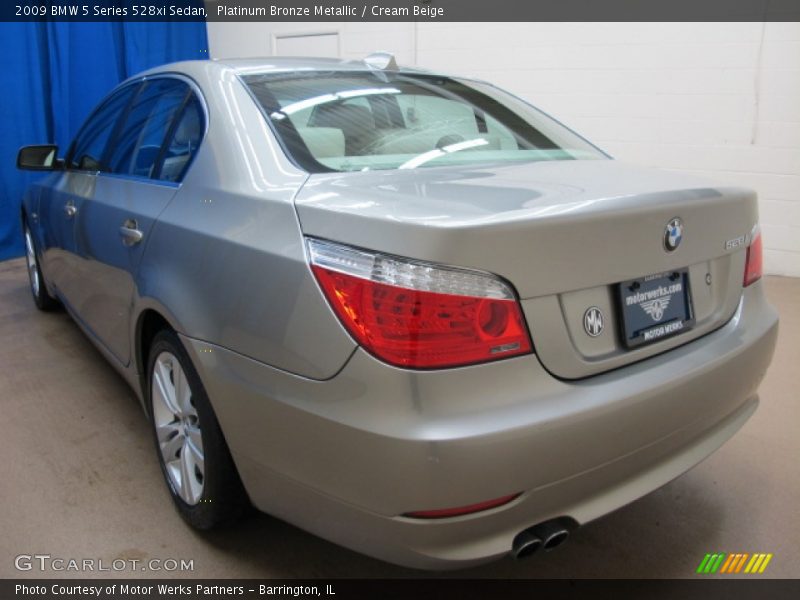 Platinum Bronze Metallic / Cream Beige 2009 BMW 5 Series 528xi Sedan