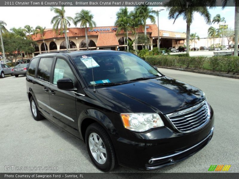 Brilliant Black Crystal Pearl / Black/Light Graystone 2011 Chrysler Town & Country Touring
