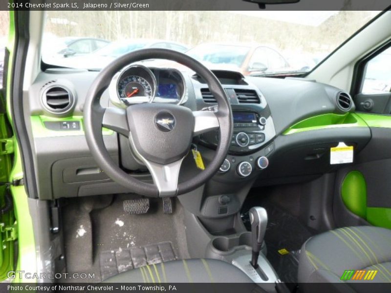 Silver/Green Interior - 2014 Spark LS 