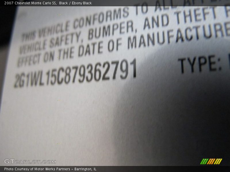 Black / Ebony Black 2007 Chevrolet Monte Carlo SS