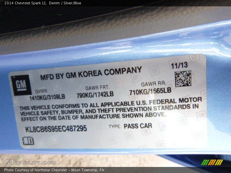 Denim / Silver/Blue 2014 Chevrolet Spark LS