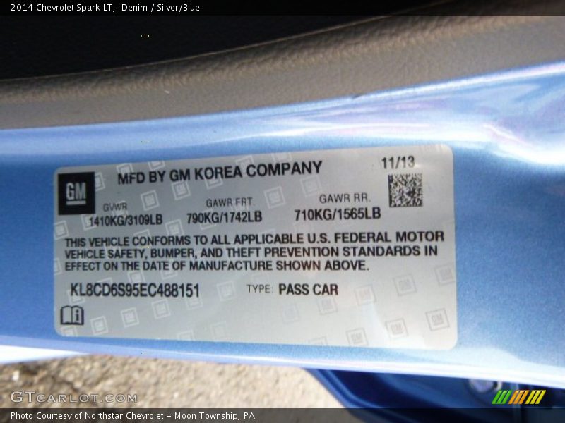 Denim / Silver/Blue 2014 Chevrolet Spark LT