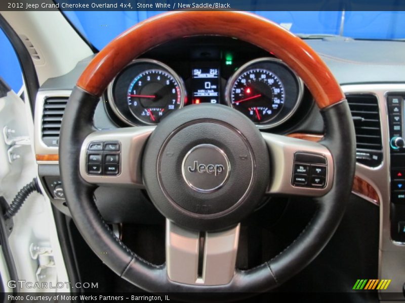 Stone White / New Saddle/Black 2012 Jeep Grand Cherokee Overland 4x4