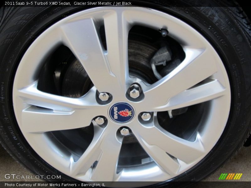 Glacier Silver Metallic / Jet Black 2011 Saab 9-5 Turbo6 XWD Sedan