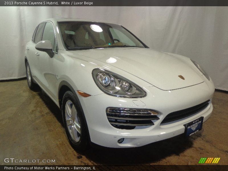 White / Luxor Beige 2013 Porsche Cayenne S Hybrid