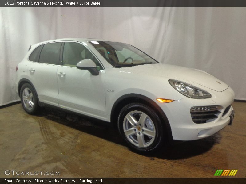 White / Luxor Beige 2013 Porsche Cayenne S Hybrid