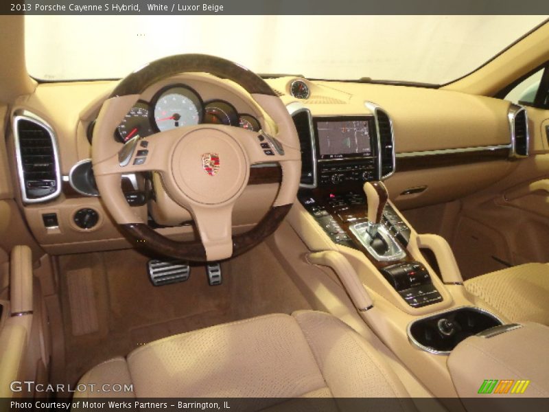 White / Luxor Beige 2013 Porsche Cayenne S Hybrid