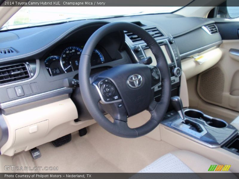 Champagne Mica / Ivory 2014 Toyota Camry Hybrid XLE