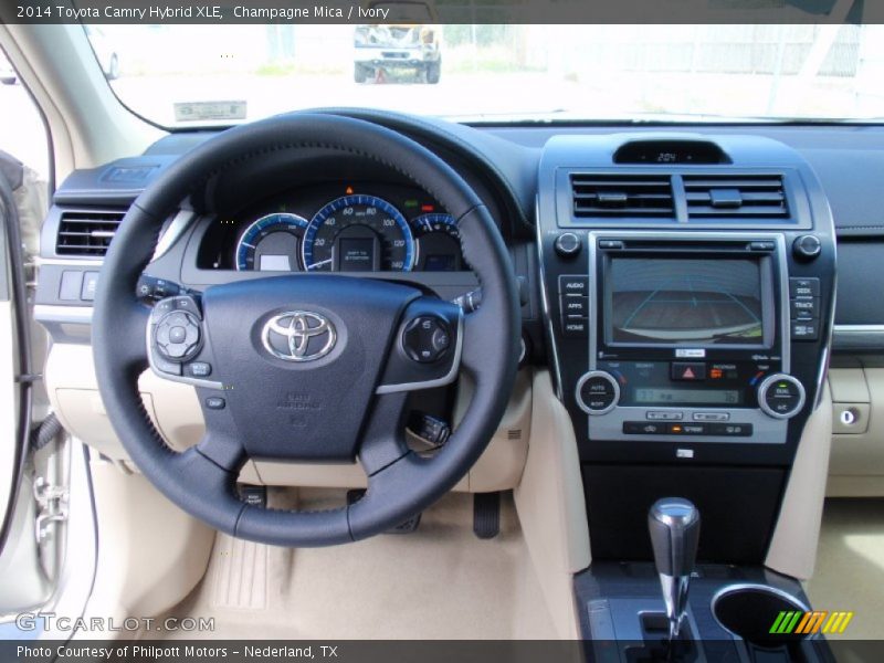 Champagne Mica / Ivory 2014 Toyota Camry Hybrid XLE