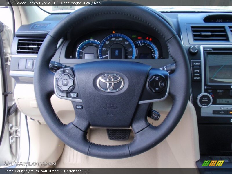 Champagne Mica / Ivory 2014 Toyota Camry Hybrid XLE