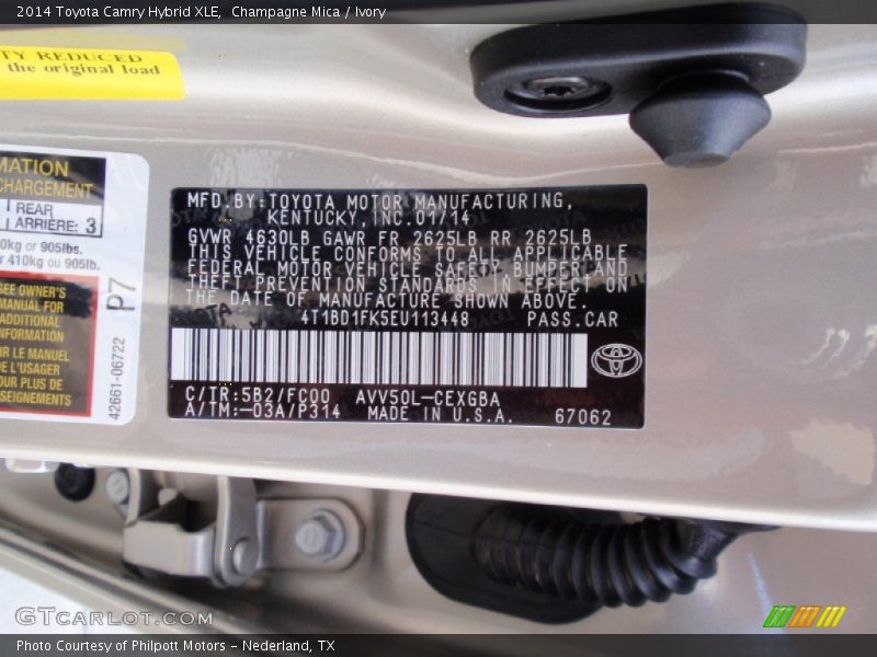 Champagne Mica / Ivory 2014 Toyota Camry Hybrid XLE