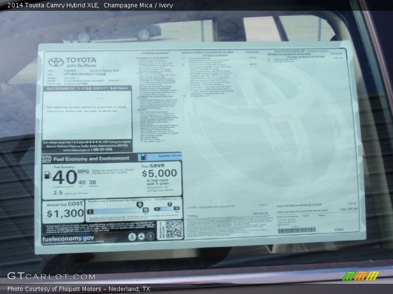 Champagne Mica / Ivory 2014 Toyota Camry Hybrid XLE
