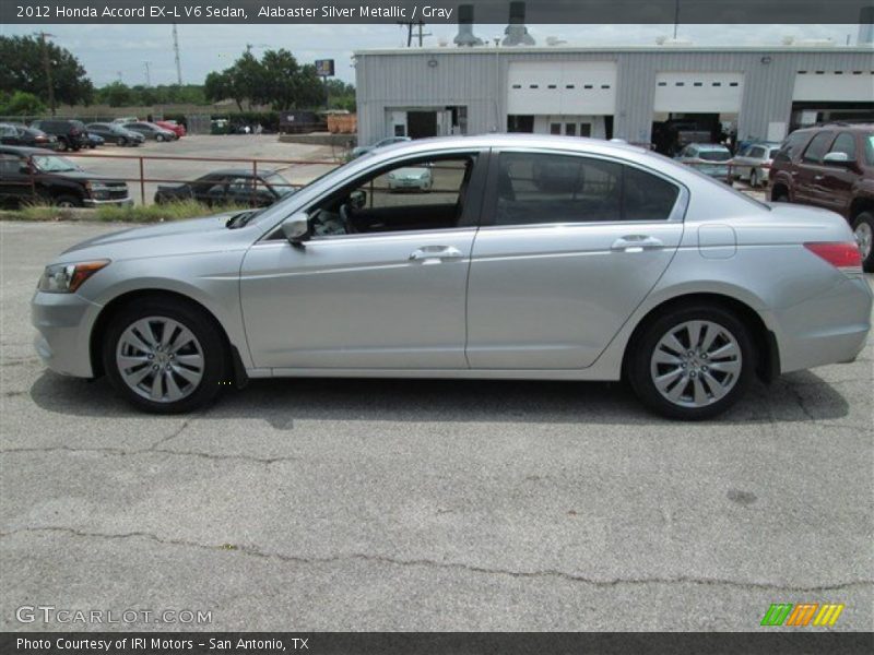 Alabaster Silver Metallic / Gray 2012 Honda Accord EX-L V6 Sedan