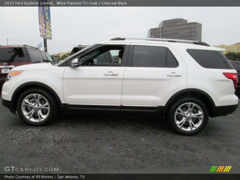 White Platinum Tri-Coat / Charcoal Black 2013 Ford Explorer Limited
