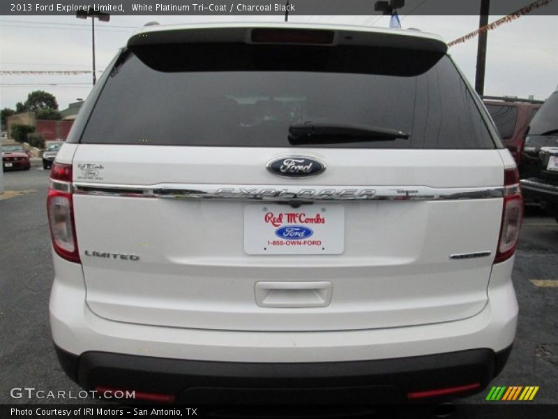 White Platinum Tri-Coat / Charcoal Black 2013 Ford Explorer Limited