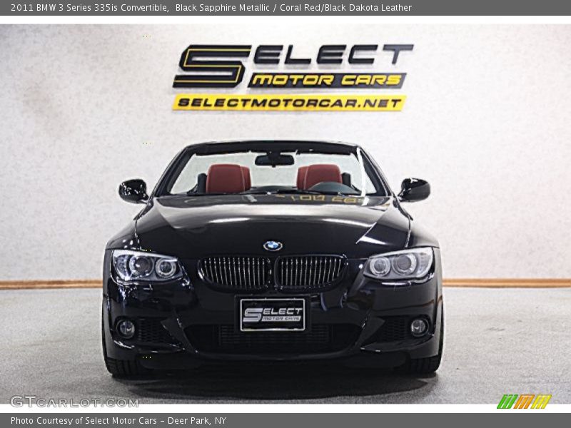 Black Sapphire Metallic / Coral Red/Black Dakota Leather 2011 BMW 3 Series 335is Convertible