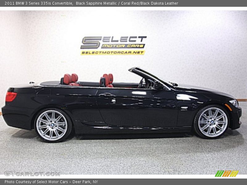 Black Sapphire Metallic / Coral Red/Black Dakota Leather 2011 BMW 3 Series 335is Convertible