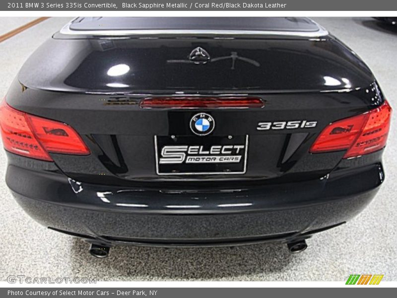 Black Sapphire Metallic / Coral Red/Black Dakota Leather 2011 BMW 3 Series 335is Convertible