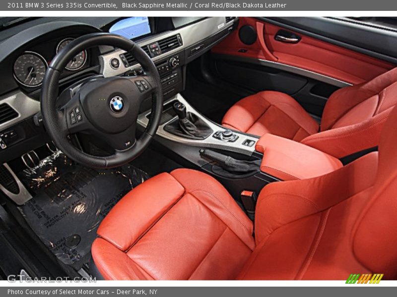 Black Sapphire Metallic / Coral Red/Black Dakota Leather 2011 BMW 3 Series 335is Convertible