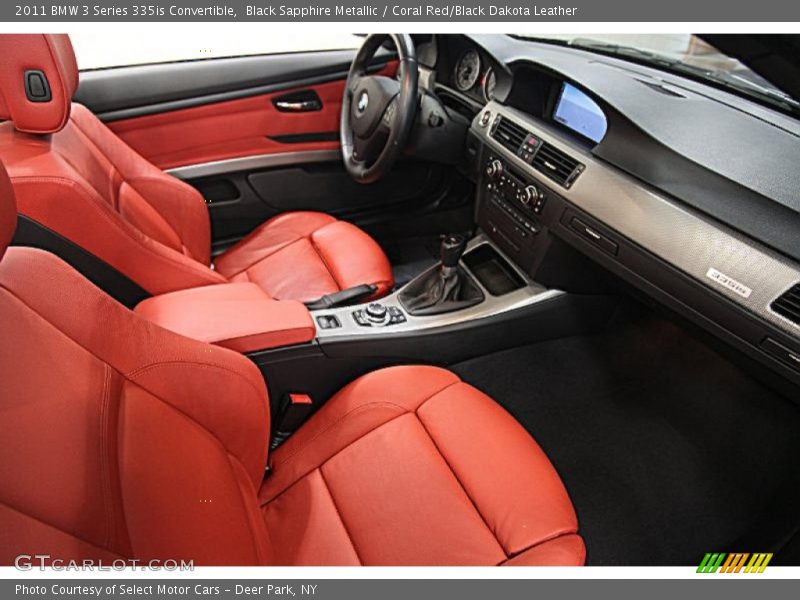 Black Sapphire Metallic / Coral Red/Black Dakota Leather 2011 BMW 3 Series 335is Convertible