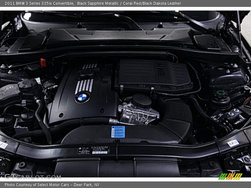 Black Sapphire Metallic / Coral Red/Black Dakota Leather 2011 BMW 3 Series 335is Convertible