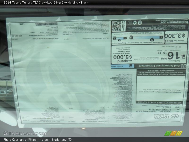  2014 Tundra TSS CrewMax Window Sticker