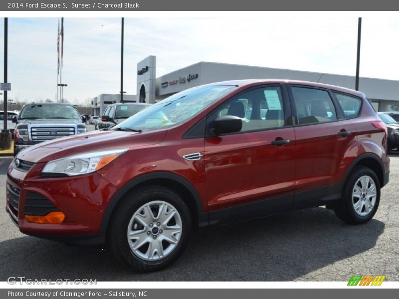 Sunset / Charcoal Black 2014 Ford Escape S