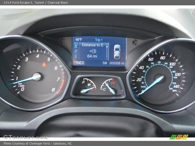 Sunset / Charcoal Black 2014 Ford Escape S