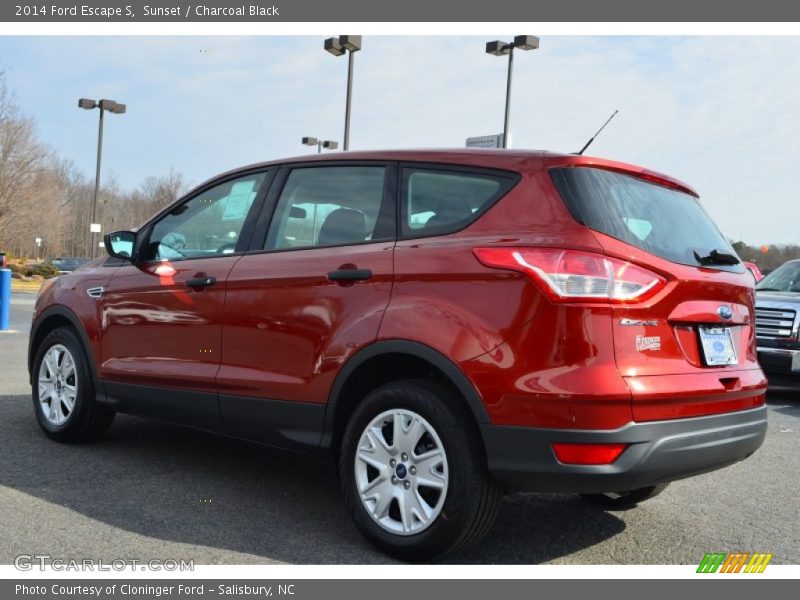 Sunset / Charcoal Black 2014 Ford Escape S
