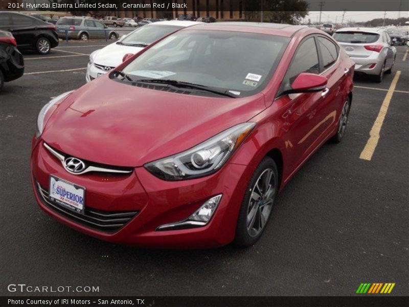 Geranium Red / Black 2014 Hyundai Elantra Limited Sedan