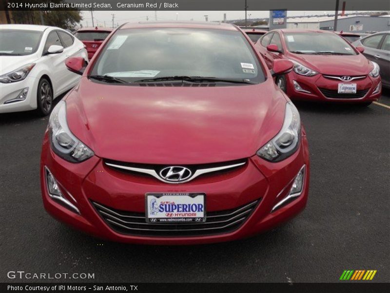 Geranium Red / Black 2014 Hyundai Elantra Limited Sedan
