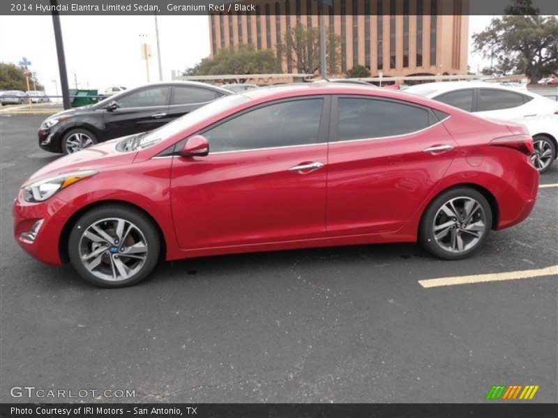 Geranium Red / Black 2014 Hyundai Elantra Limited Sedan