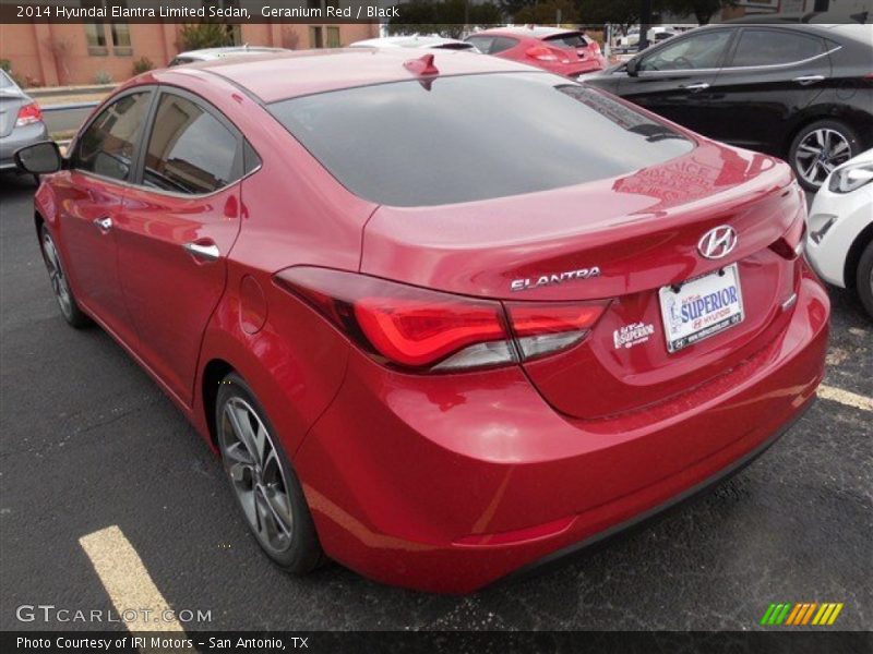 Geranium Red / Black 2014 Hyundai Elantra Limited Sedan