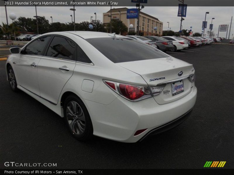 Porcelain White Pearl / Gray 2013 Hyundai Sonata Hybrid Limited